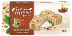 Торт Вереск вафельный Сливочный с орехами на фруктозе