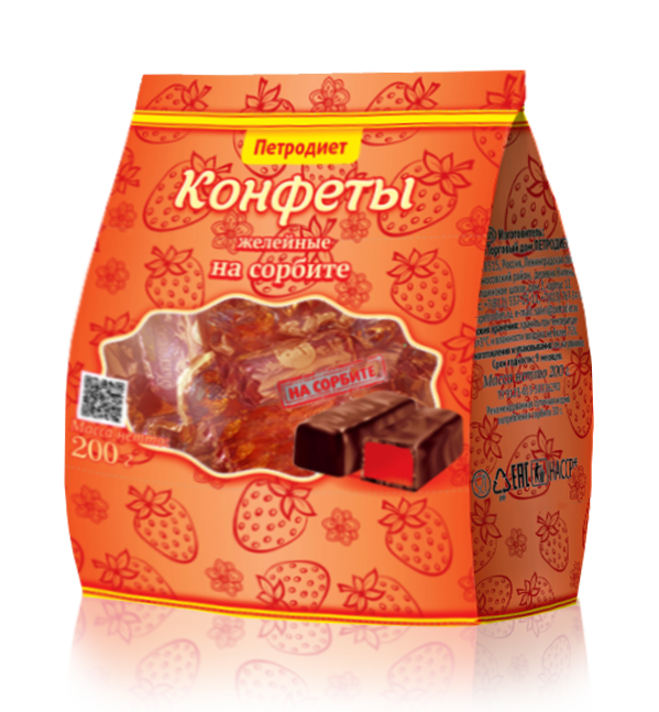 Конфеты "Петродиет" глазированные на сорбите желейные