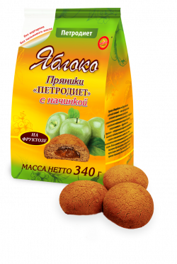 Пряники «Петродиет» на фруктозе с яблочной начинкой