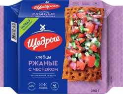 Хлебцы «Щедрые» ржаные с чесноком 200 г