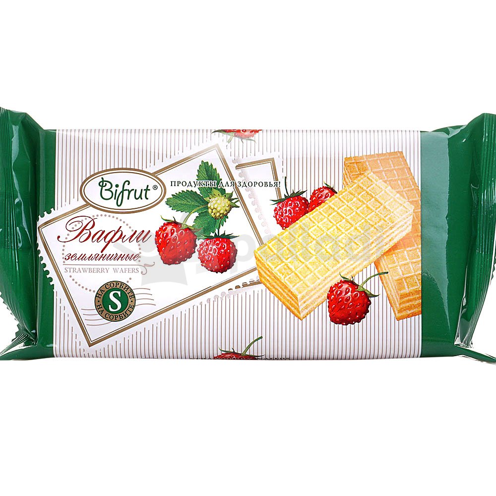 Вафли Bifrut земляничные на сорбите - в магазине Моя диета