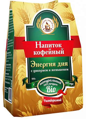 Напиток кофейный “Энергия дня” растворимый с цикорием и женьшенем 