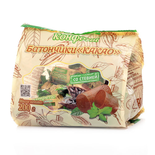 Конфеты неглазированные пралине Батончики какао на фруктозе со стевией