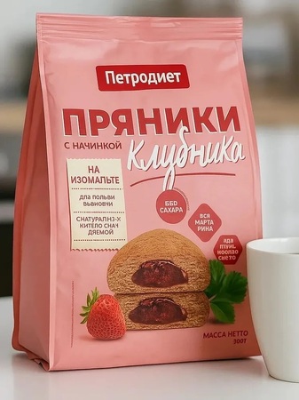 Пряники с клубничной начинкой на изомальте